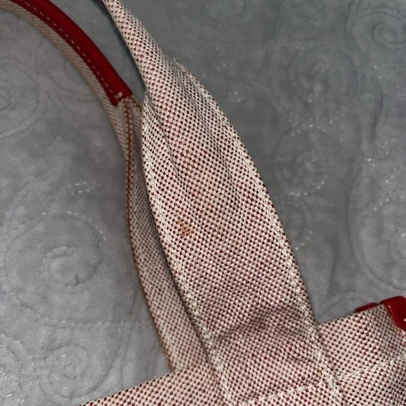 Prada Authentic Canvas Tote with Red Leather Trim - Picture 9 of 9